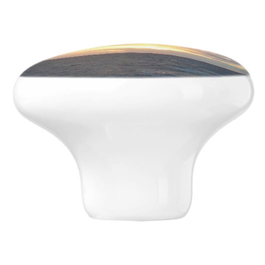 Zonneoptijd bij Zee I pasteien Keramische Knop (Zijkant)