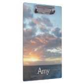 Zonneoptijd bij Zee I pasteien Klembord (Rechts)