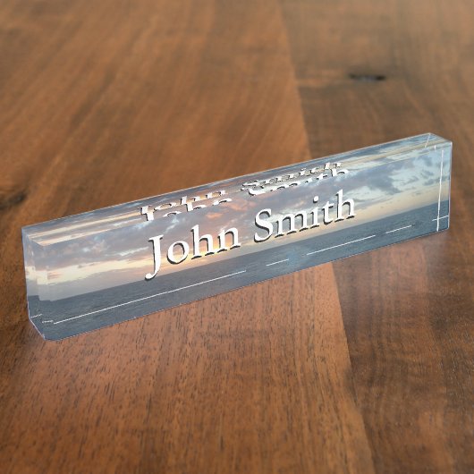 Zonneoptijd bij Zee I pasteien Naambordje