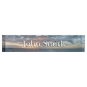 Zonneoptijd bij Zee I pasteien Naambordje (Voorkant)