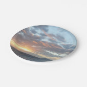 Zonneoptijd bij Zee I pasteien Papieren Bordje (Gekanteld)