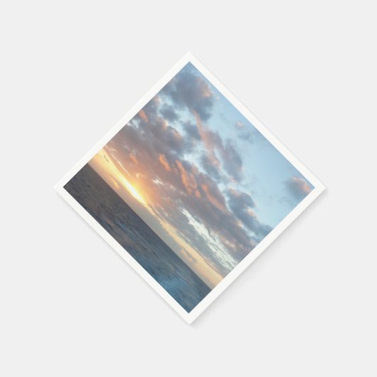 Zonneoptijd bij Zee I pasteien Servetten (Hoek)