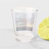 Zonneoptijd bij Zee I pasteien Shot Glas (Achterkant)