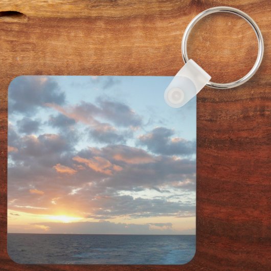 Zonneoptijd bij Zee I pasteien Sleutelhanger (Achterkant)