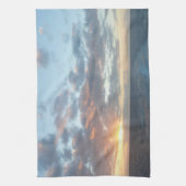 Zonneoptijd bij Zee I pasteien Theedoek (Verticaal)