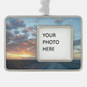 Zonneoptijd bij Zee I pasteien Verzilverd Omlijst Ornament (Voorkant)
