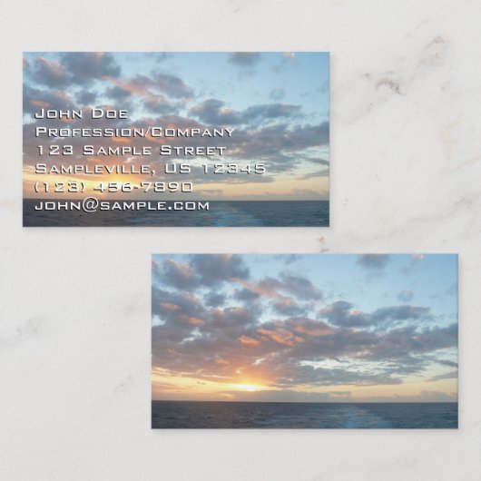 Zonneoptijd bij Zee I pasteien Visitekaartje (Voorkant / Achterkant)