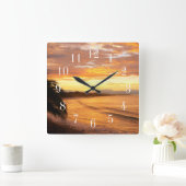 Zonneoptijd in het tropische strand van Tropics Vierkante Klok (Huis)