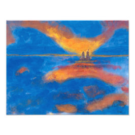 Zonneoptijd in Zee | Emil Nolde | Foto Afdruk