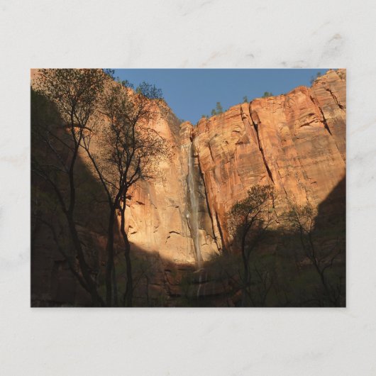 Zonneoptocht op de Riverside Walk Trail bij Zion Briefkaart (Voorkant)
