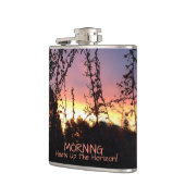 Zonneopwaaiers tussen wilde bloemen Silhouettes Heupfles (Links)