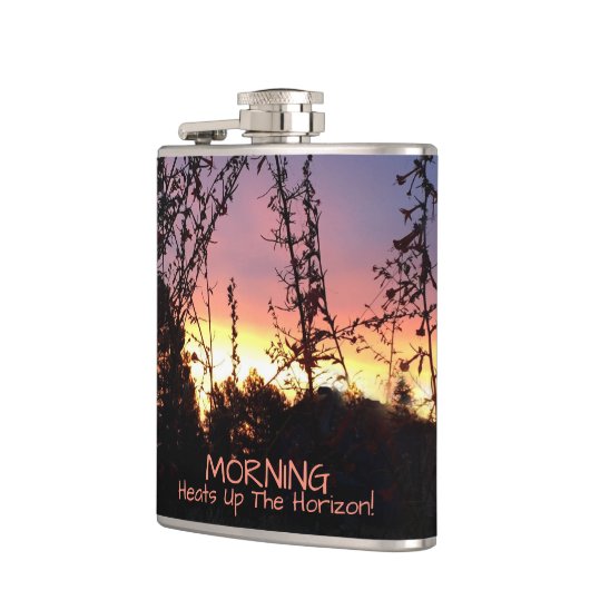 Zonneopwaaiers tussen wilde bloemen Silhouettes Heupfles (Links)