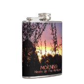 Zonneopwaaiers tussen wilde bloemen Silhouettes Heupfles (Rechts)