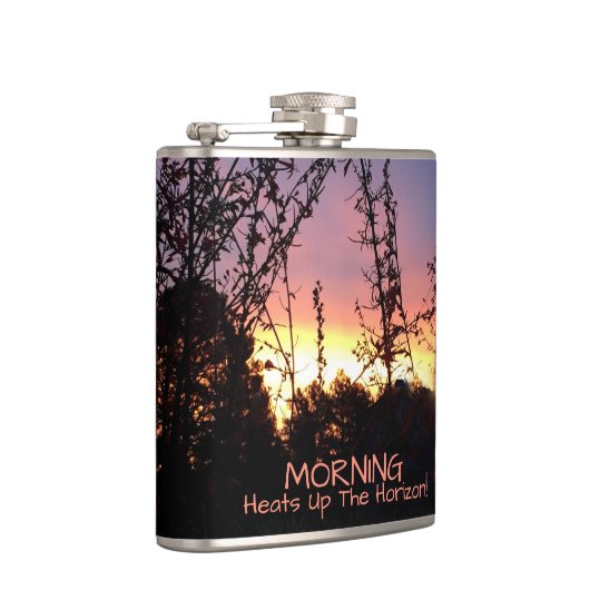 Zonneopwaaiers tussen wilde bloemen Silhouettes Heupfles (Rechts)