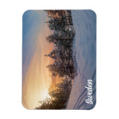 Zonneover bevroren sneeuwbos nabij magneet (Verticaal)