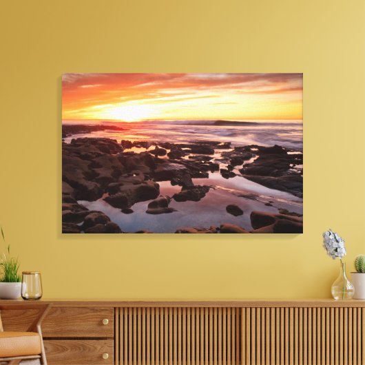 Zonneover-brede pools canvas afdruk (Insitu (Woonkamer))