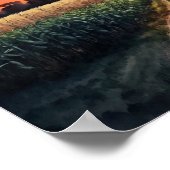 Zonneover de Korn Field Waterverf Poster (Hoek)