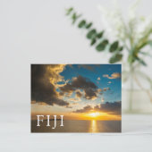 Zonneover de oceaan, Fiji Briefkaart (Staand voorkant)