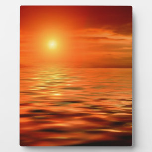 Zonneover de oceaan fotoplaat