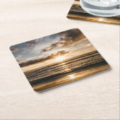 Zonneover het Zee Kartonnen Onderzetters (Schuin)