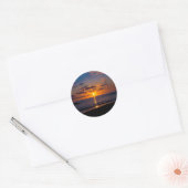 Zonneover het Zee Ronde Sticker (Envelop)