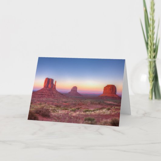 Zonneover in Monument Valley Arizona Kaart (Voorkant)