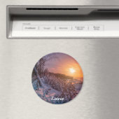 Zonneover op de kust van het zee van sneeuw magneet (Insitu (Vaatwasser))