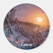 Zonneover op de kust van het zee van sneeuw magneet (Voorkant)