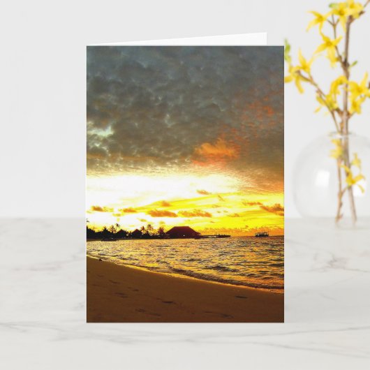 Zonneover op de Malediven Kaart (Gele Bloem)