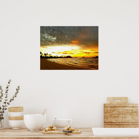 Zonneover op de Malediven Poster (Keuken)