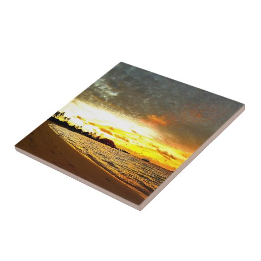 Zonneover op de Malediven Tegeltje (Zijkant)