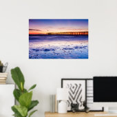 Zonneover Ventura Pier en strand Poster (Thuiskantoor)