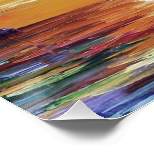 Zonneover water - Schildereffect Perfect Poster (Hoek)