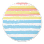 Zonneover-water-Waterverf Stripes Keramische Knop (Voorkant)