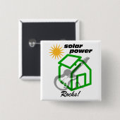 Zonnep0wer-rotsen! Vierkante Button 5,1 Cm (Voorkant /achterkant)