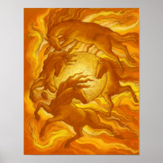 Zonnepaarden Poster