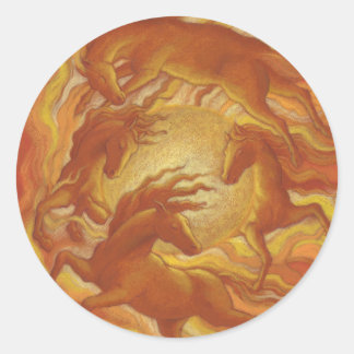 Zonnepaarden Ronde Sticker