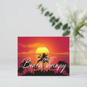 Zonnepalm Beach Therapy Summer Sun Briefkaart (Staand voorkant)