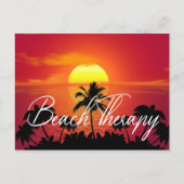 Zonnepalm Beach Therapy Summer Sun Briefkaart (Voorkant)