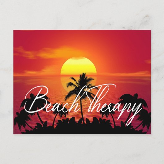 Zonnepalm Beach Therapy Summer Sun Briefkaart (Voorkant)