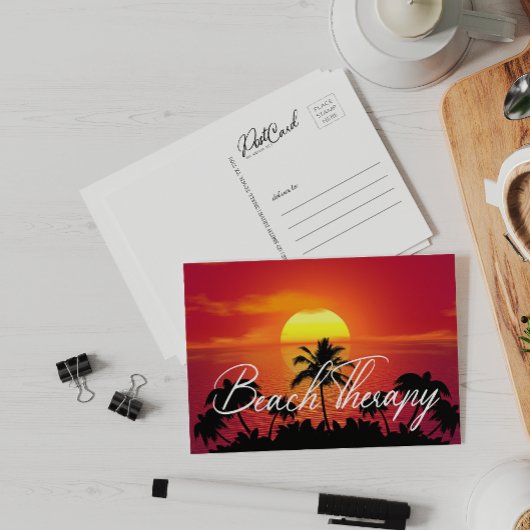 Zonnepalm Beach Therapy Summer Sun Briefkaart