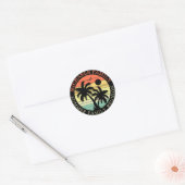 Zonnepalm boomklauw zomervakantie ronde sticker (Envelop)