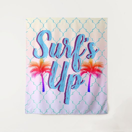 Zonnepalmbomen in de surf wandkleed (Voorkant)