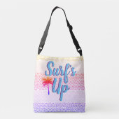 Zonnepalmboom in de surf crossbody tas (Achterkant)
