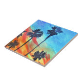 Zonnepalmen stranden surf tegeltje (Zijkant)