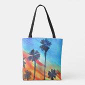 Zonnepalmen stranden surf tote bag (Achterkant)