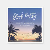 Zonnepalmgraafschap zomerstrand servetten (Voorkant)