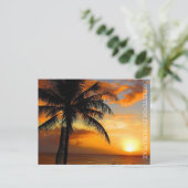 zonnepalmgroeten briefkaart (Staand voorkant)