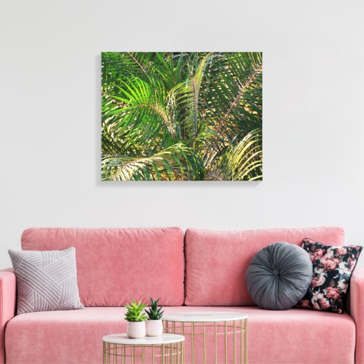 Zonnepalmhulzen Tropisch Canvas Afdruk (Insitu (Woonkamer))