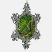 Zonnepalmhulzen Tropisch Tin Sneeuwvlok Ornament (Links)